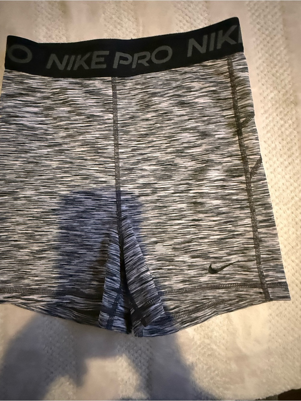 Nike Pro Women's Heathered Black & White Bike Shorts